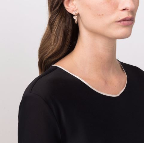18kt rose gold Figlia dei Fiori diamond hoop earrings